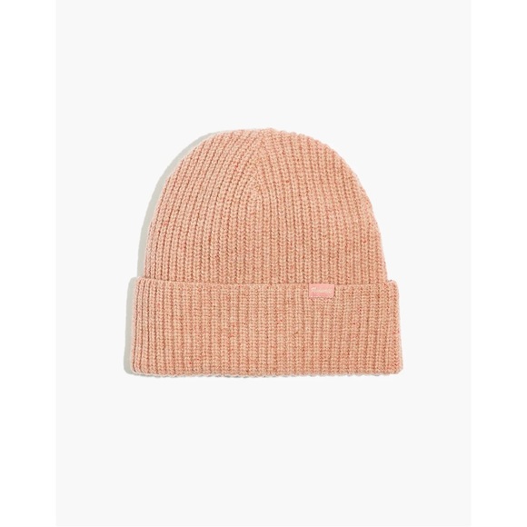 ★ Madewell Unisex Chunky Merino Wool Cuffed Beanie - Peach ★ - Picture 1 of 14